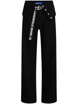 Джинсы прямого кроя с поясом Karl Lagerfeld Jeans, черный