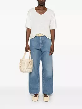 Джинсы прямого кроя с поясом Plan C, синий