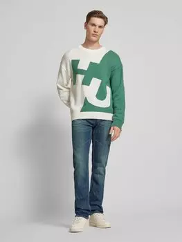 Джинсы прямого кроя с пятью карманами, модель «Ash» Hugo Blue