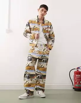 Джинсы прямого кроя с принтом «мечтательный пейзаж» ICECREAM, многоцветные