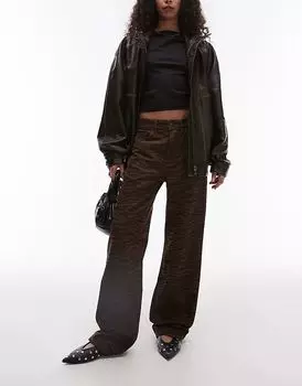 Джинсы прямого кроя с принтом зебра Mango