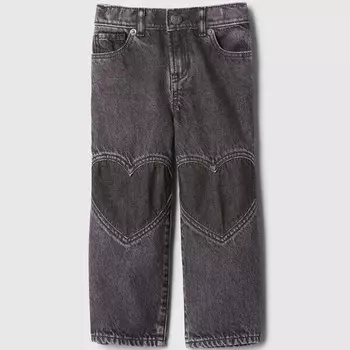 Джинсы прямого кроя с сердечками Gap, черный