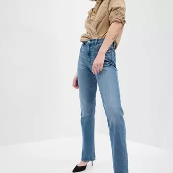 Джинсы прямого кроя с высокой посадкой Gap, синий