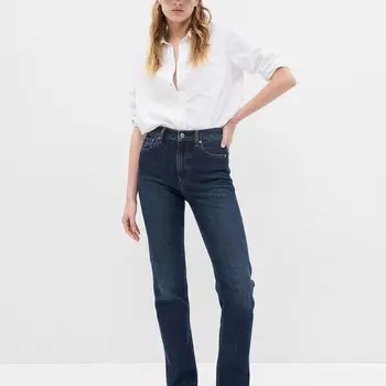 Джинсы прямого кроя с высокой посадкой Gap, синий