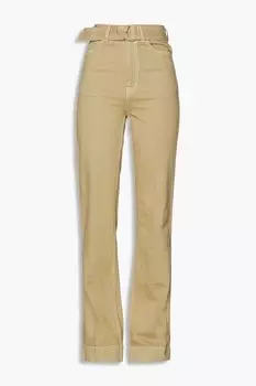 Джинсы прямого кроя с высокой посадкой и поясом ZIMMERMANN, зеленый