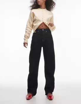 Джинсы прямого кроя с высокой посадкой из денима индиго Calvin Klein Jeans