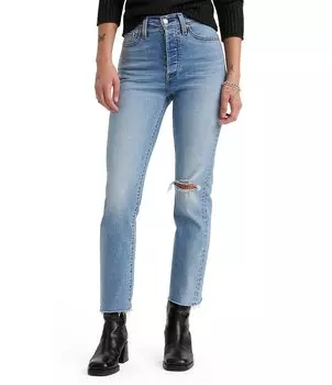 Джинсы прямого кроя с высокой посадкой Levi's Wedgie, синий