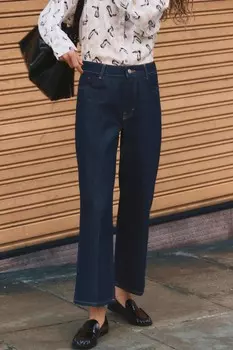 Джинсы прямого кроя с высокой талией z1975 ZARA, синий