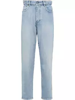 Джинсы прямого кроя с завышенной талией MIU MIU, синий