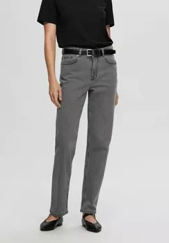 Джинсы прямого кроя Selected Femme, серый деним