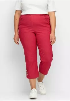 Джинсы прямого кроя Sheego, красный