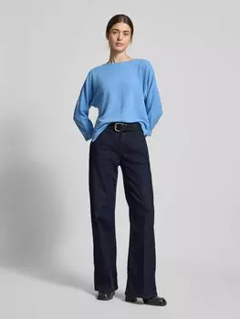 Джинсы прямого кроя со шлевками для ремня, модель «Miva palazzo» OPUS, темно-синий