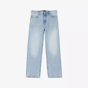 Джинсы прямого кроя со средней посадкой и эффектом потертости The Kooples, синий