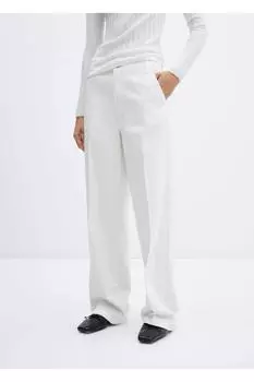 Джинсы прямого кроя со средней талией Mango, белый