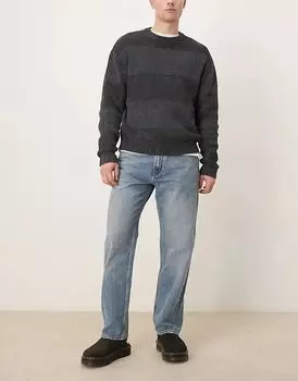 Джинсы прямого кроя, средне-синего цвета Mango