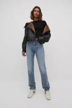 Джинсы прямого кроя Stradivarius, синий