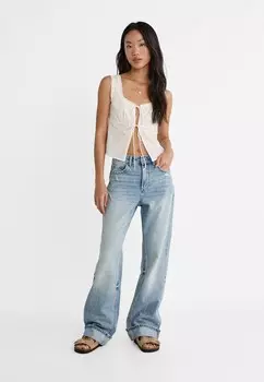 Джинсы прямого кроя Stradivarius, светло-голубой