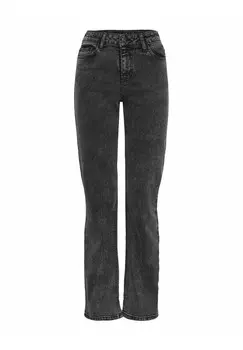 Джинсы прямого кроя STRAIGHT FIT PCKELLY MW Pieces, темно-серый
