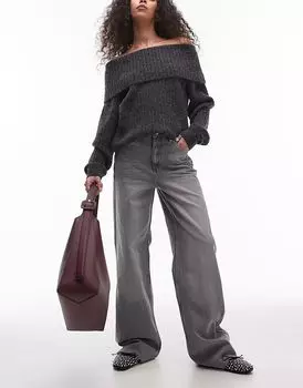 Джинсы прямого кроя светло-серого цвета Mango