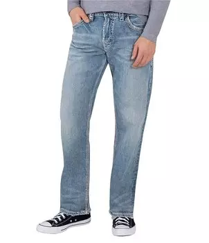 Джинсы прямого кроя свободного кроя Silver Jeans Co. Gordie, синий