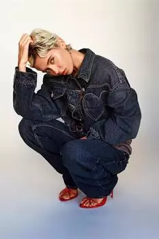 Джинсы прямого кроя trf с сердечками средней посадки ZARA, темно-синий