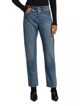 Джинсы Прямого Кроя Victoria Beckham Olivia с высокой посадкой, steel blue