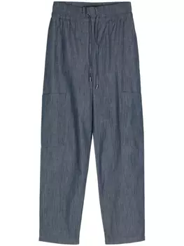 Джинсы прямого кроя в полоску Emporio Armani, синий