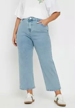 Джинсы прямого кроя WIDE LEG CROPPED Yours Clothing, светло-голубой