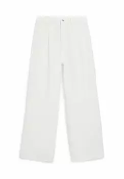 Джинсы прямого кроя WIDE-WITH DART DETAILS Massimo Dutti, белый