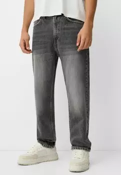 Джинсы прямого покроя Bershka, темно-серый