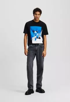 Джинсы прямого покроя Karl Lagerfeld Jeans, черный