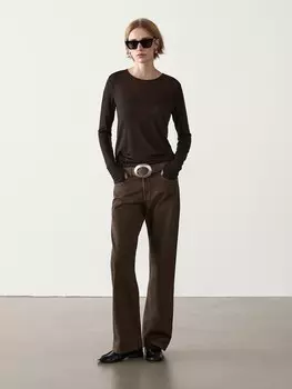 Джинсы прямого покроя Massimo Dutti, коричневый