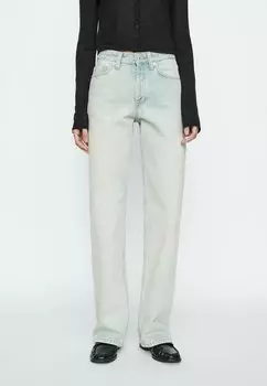 Джинсы прямого покроя MID RISE WIDE LEG Massimo Dutti, светло-голубой