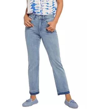 Джинсы прямого покроя NYDJ Marilyn Crystalline с высокой посадкой и длиной до щиколотки, цвет multi