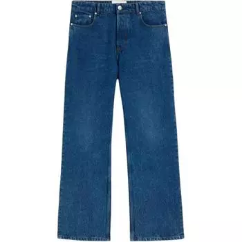 Джинсы прямого покроя с нашивкой-логотипом Ami AMIPARIS, синий