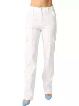 Джинсы прямого покроя с высокой посадкой, белого цвета Judy Blue