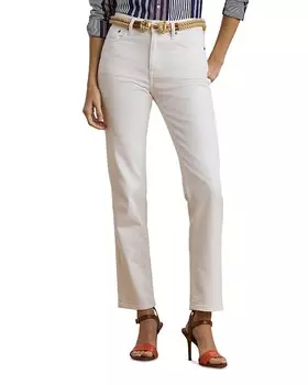 Джинсы прямого покроя с высокой посадкой, белого цвета, стандартные и миниатюрные Ralph Lauren, белый