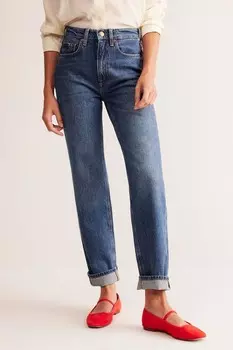 Джинсы прямого покроя с высокой посадкой Boden, синий