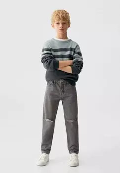 Джинсы прямые Mango Kids, цвет denim grey