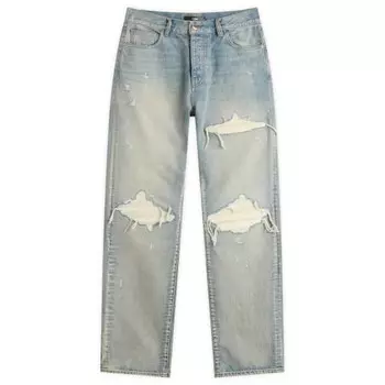 Джинсы прямые mx1 из замши Amiri, индиго