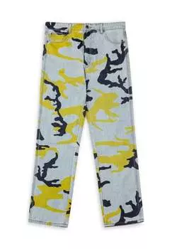 Джинсы прямые VAQUERO THE STRAIT TALK ALL OVER PRINT CAMO REGULAR-WASHED Grimey, желтый