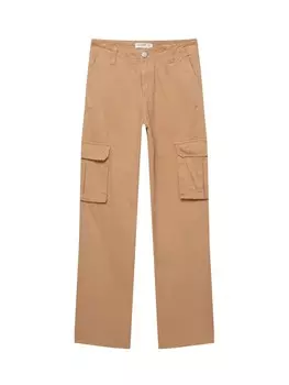 Джинсы Pull&Bear Regular Cargo Jeans, коричневый