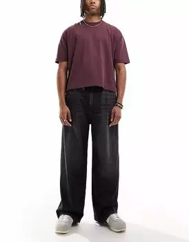 Джинсы Pull&Bear с застежкой-молнией черного цвета