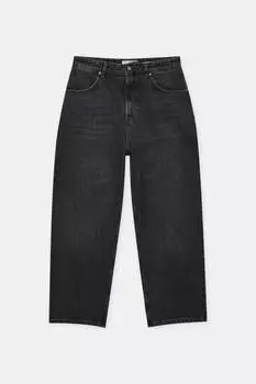Джинсы Pull & Bear Wide Leg Baggy, пыльно-черный
