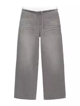 Джинсы Pull&Bear Wide leg Jeans, серый деним