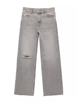 Джинсы Pull&Bear Wide leg Jeans, серый деним