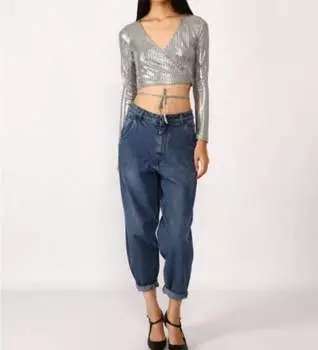 Джинсы Quinn Baggy темного цвета Dixie, цвет dark wash