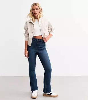 Джинсы Quinn Bootcut Petite Blue с завышенной талией New Look, синий