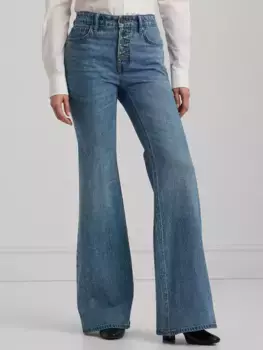 Джинсы Ralph Lauren Lauren Ralph Lauren Retro Flare Button Fly, цвет dusk indigo wash