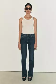 Джинсы расклеенные из коллекции ZW со средней посадкой ZARA, синий